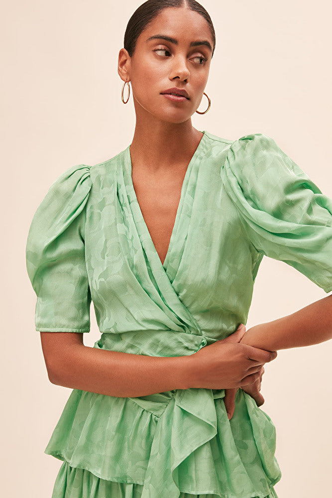 suncoo dress green Ethereal 1960's Fairytale Sage Green Velvet Jr. Theme Party Dress / Sz –  Xtabay Vintage main image 1