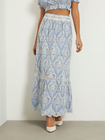 GUESS Embroidered long skirt
