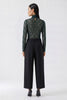 Oui Lace High Neck Green Top