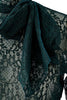 Oui Lace High Neck Green Top