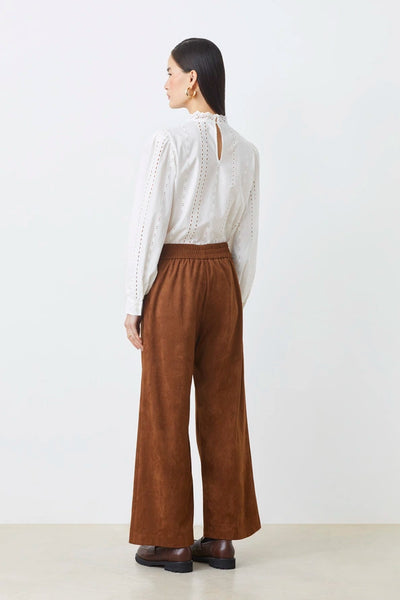 Suncoo Johan Suede Trouser Wide Leg Faux Pant