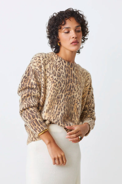 Suncoo Beige Leopard Print Jumper Pleoli