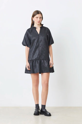 Suncoo Chelsea Short Dress In Metallic Jacquard