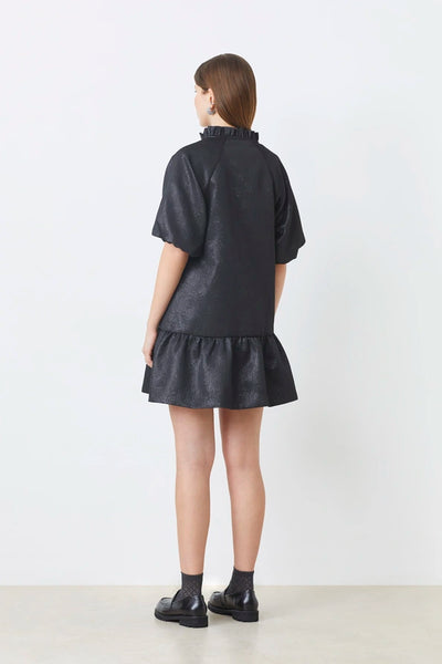 Suncoo Chelsea Short Dress In Metallic Jacquard