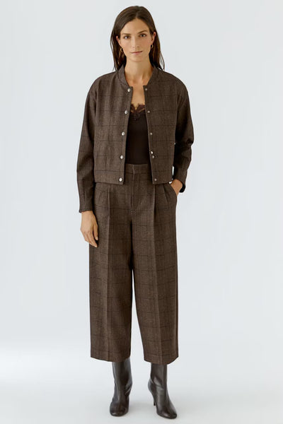 Oui Brown Check Jacket