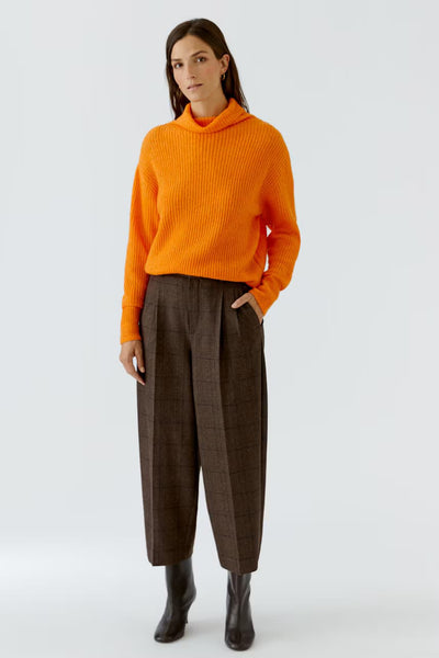 Oui Brown Check Trouser
