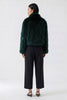 Oui Short Fur Jacket Green