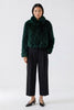 Oui Short Fur Jacket Green