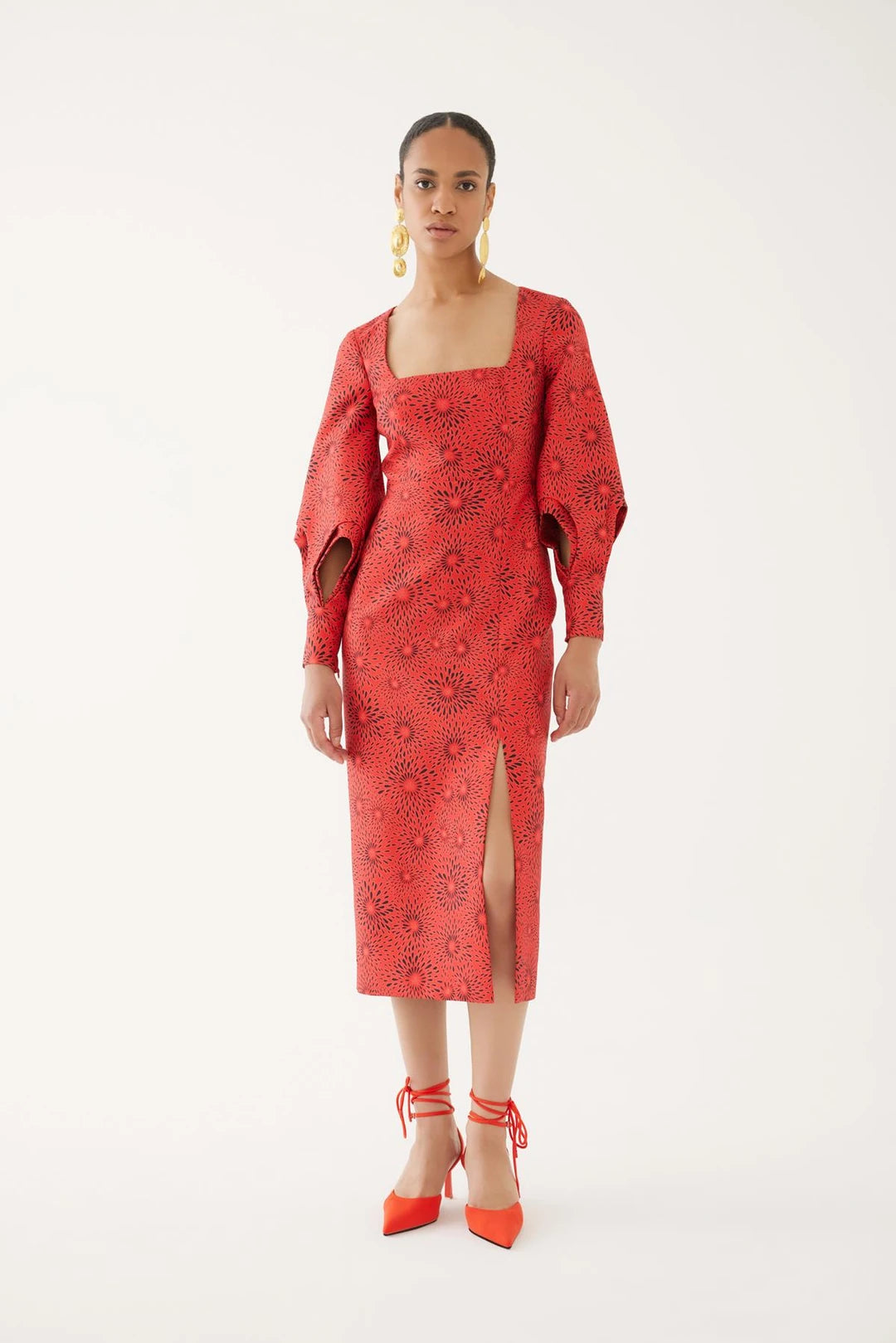 exquise red dress Exquise Short-sleeve Mini Shirt Dress In Red