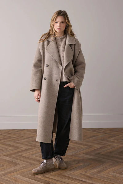 Summum Long Coat In Wool Blend