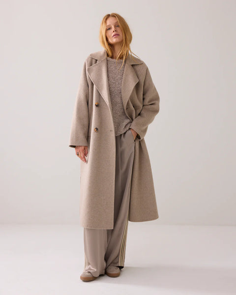 Summum Long Coat In Wool Blend