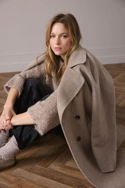 Summum Long Coat In Wool Blend