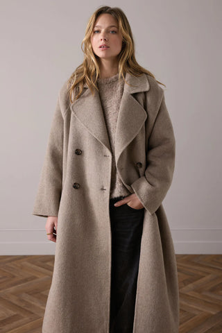 Summum Long Coat In Wool Blend