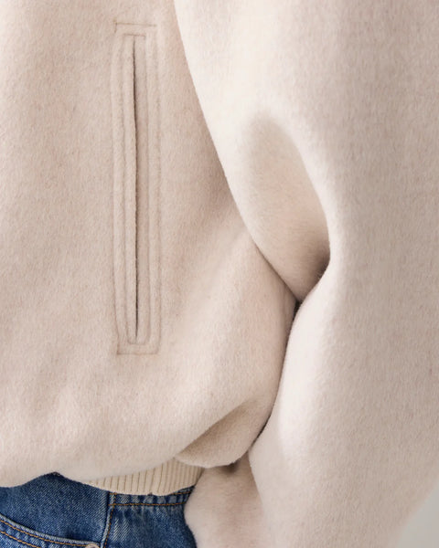 Summum Bomber Jacket In Wool Blend Beige