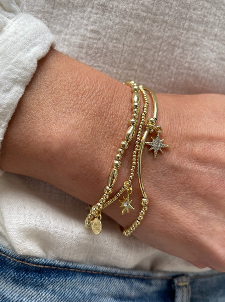 Olia Jewellery Peace Set of Three Bracelets - Gold Plated