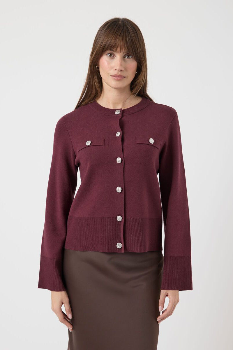YAS Yaspimi Cardigan Burgundy