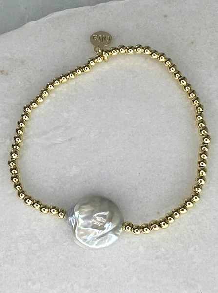Olia Jewellery Ocean Bracelet - Gold Plated/Pearl