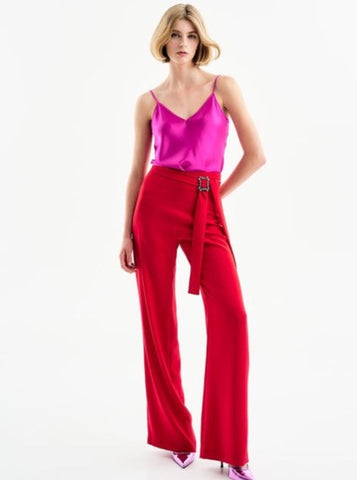 Access Red Pant with Rhinestone Embellished Detail