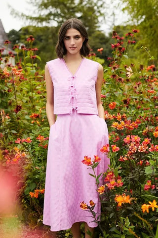 Fee G Gabrielle Lace Trim waistcoat