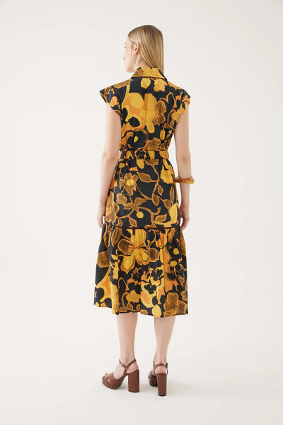 Exquise Black and Yellow Print Dress