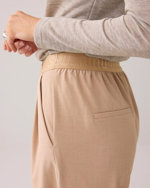 Summum Melange Wide Trousers Beige
