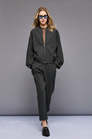 Access Bomber Jacket With Rhinestones