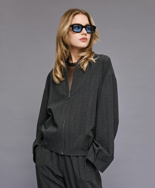 Access Bomber Jacket With Rhinestones