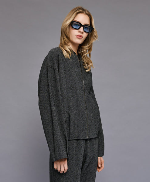 Access Bomber Jacket With Rhinestones