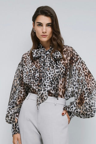 Access Leopard Sheer Blouse