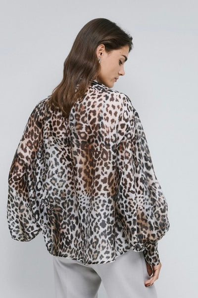 Access Leopard Sheer Blouse