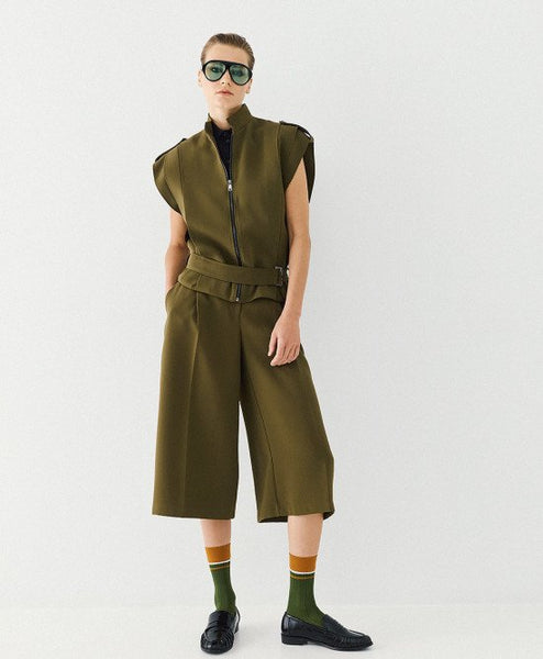Access Sleeveless Belted Jacket