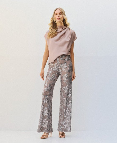Access Satin Top With Draped Neck