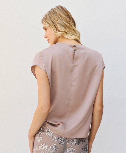 Access Satin Top With Draped Neck