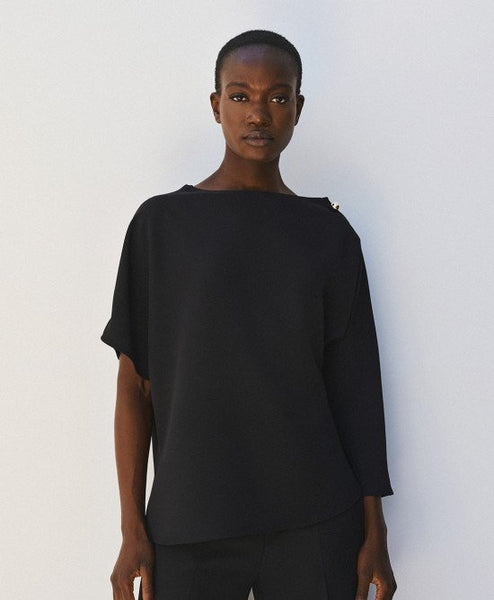 Access Blouse With Asymmetric Sleeves