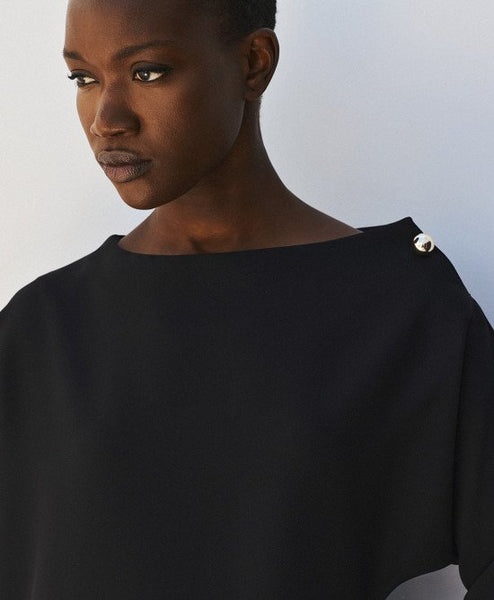 Access Blouse With Asymmetric Sleeves