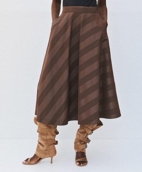 Access Striped Taffeta Skirt