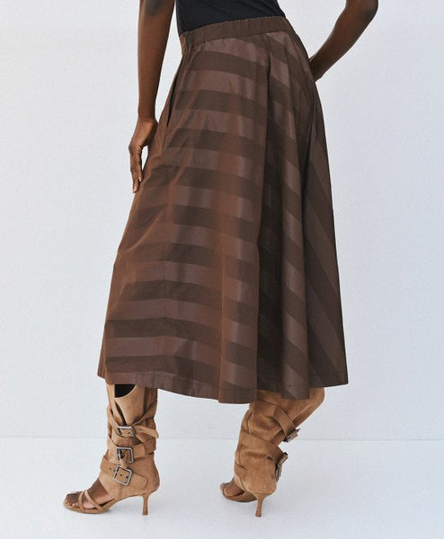 Access Striped Taffeta Skirt