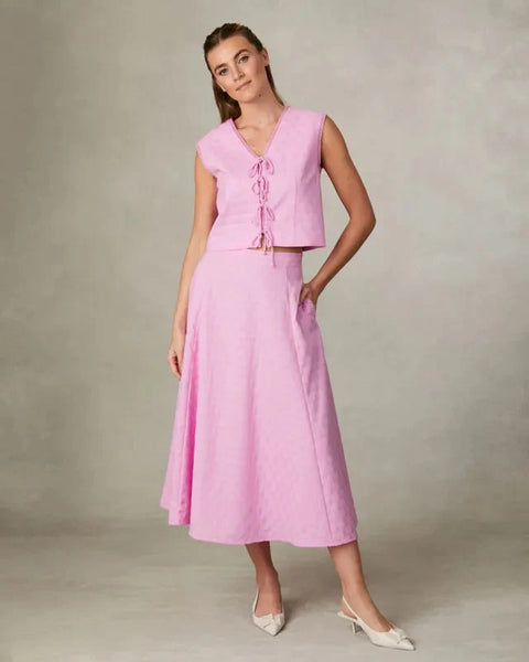 Fee G Gabrielle Lace Trim waistcoat