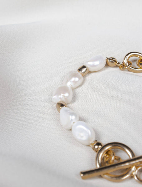 Olia Jewellery Flora Gold Plated Pearl Bracelet