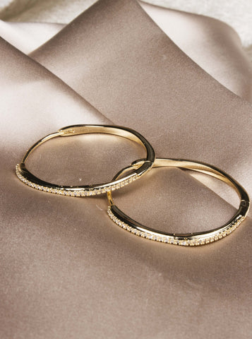 Olia Jewellery Large Dory Hoops - Gold Plated