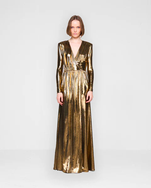 Silvian Heach Gold Long Dress