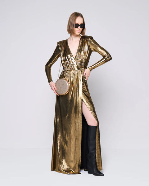 Silvian Heach Gold Long Dress