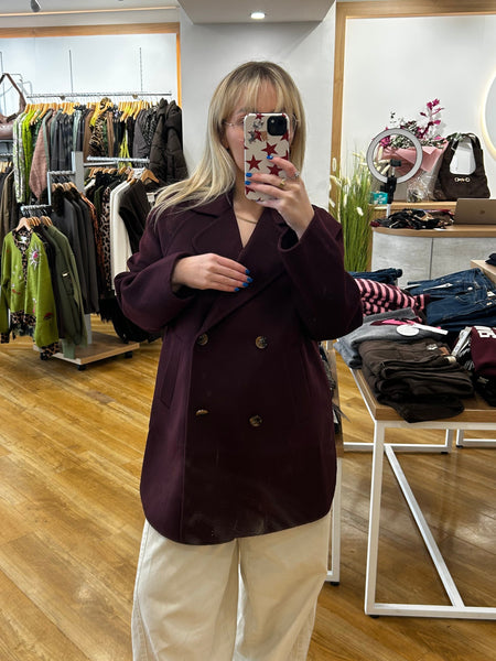 Summum Classic Burgundy Wool Coat