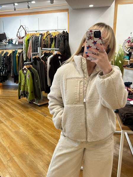 Oui Borg Stone Fleece Jacket