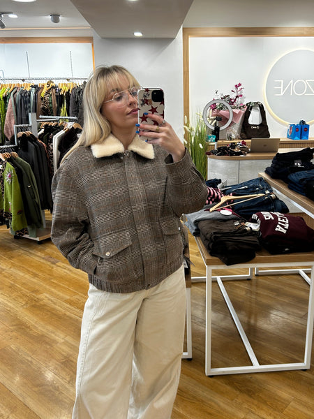 Oui Check Blouson Jacket