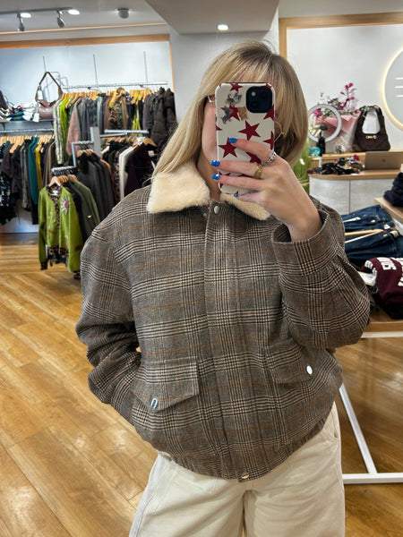Oui Check Blouson Jacket