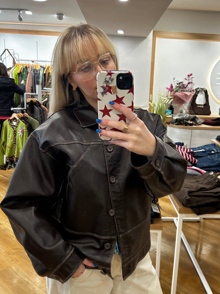 Guess Denise Short Leather Jacket