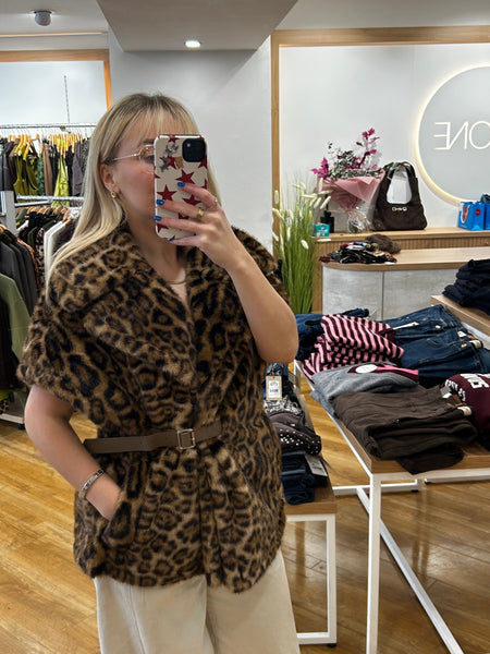 Molly Bracken Fur Leopard Gilet