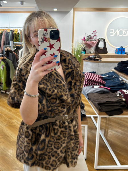 Molly Bracken Fur Leopard Gilet