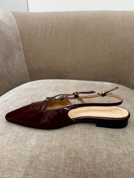 Babouche Julia Flat In Burgundy